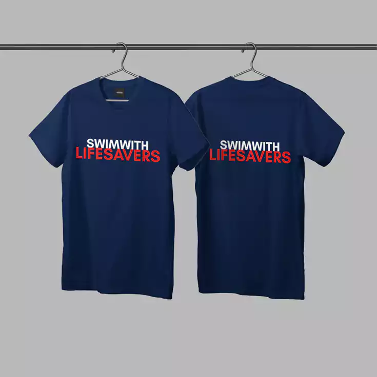 Swim with Lightsavers T-shirt Blue